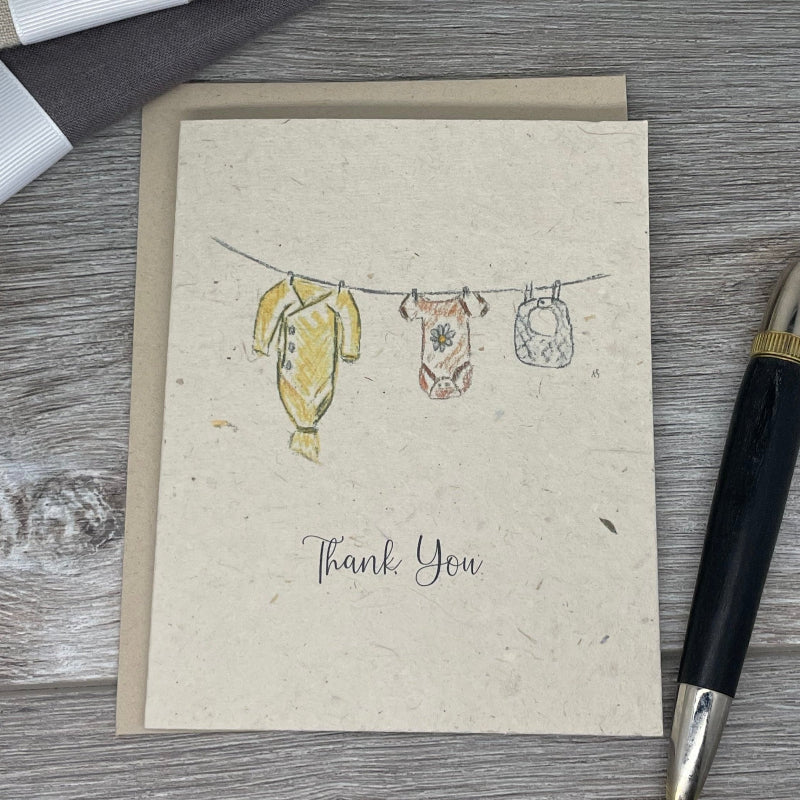 Baby Shower Card. baby shower gift. Plantable Seed Paper. Thank you. Wildflower seed paper. lamb. wildflowers.