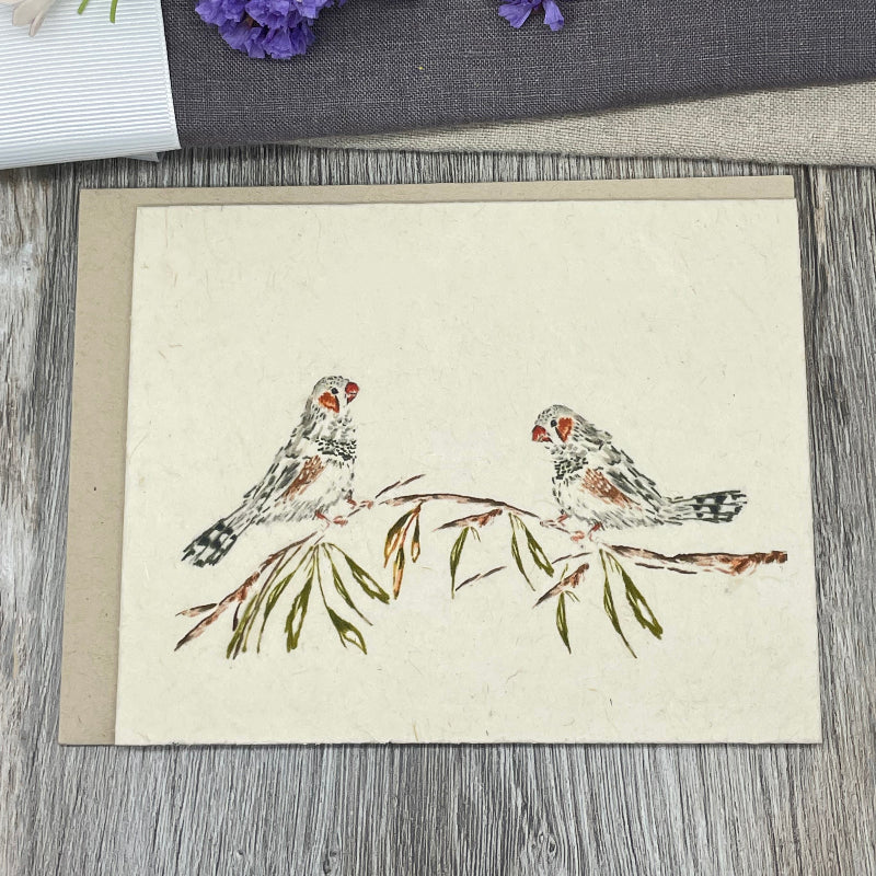 Finches. Birds. blank all occasion cards. plantable wildflower seed paper. plantable cards.