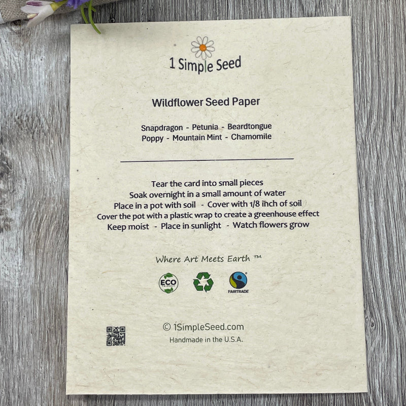 Wildflower seed paper card