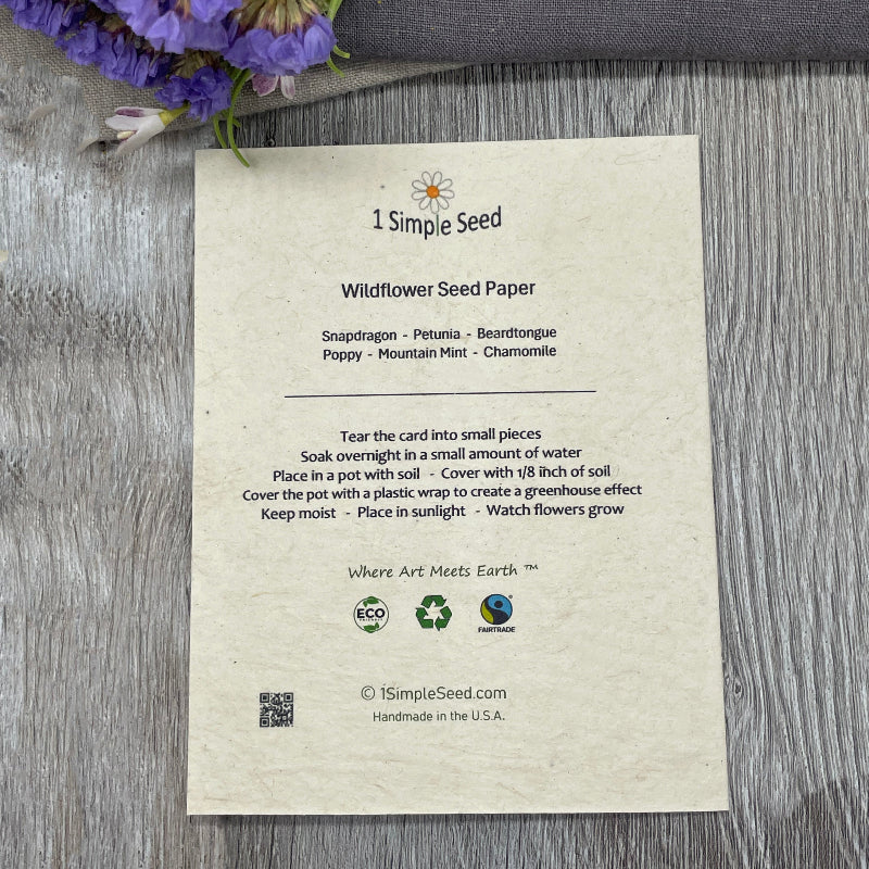 Plantable Card | All Occasion | Humming Bird | Sweet Pea Flowers