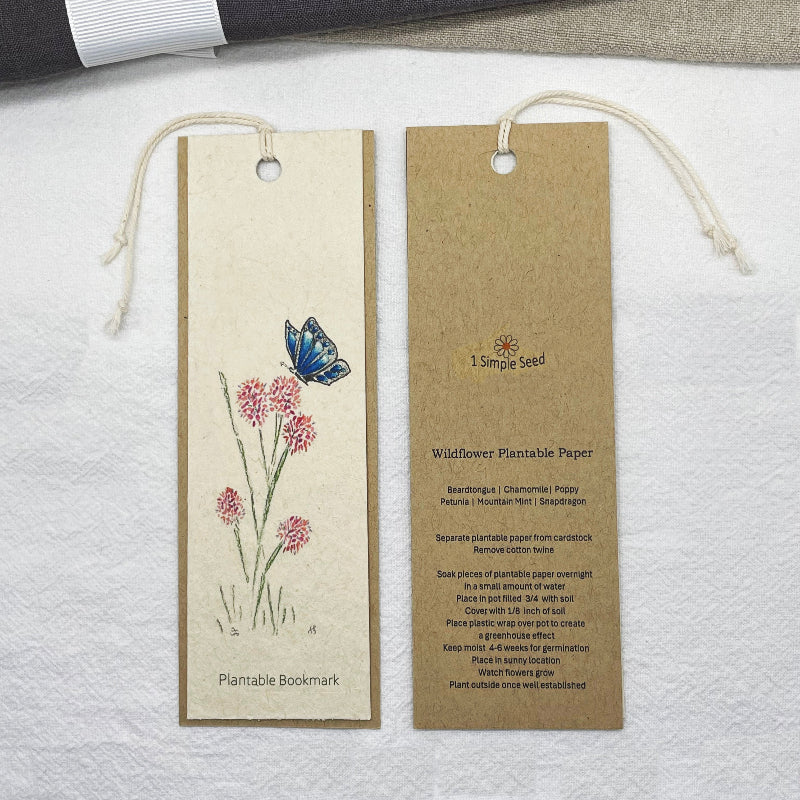 Plantable Seed paper. wildflower seed paper. butterfly. bookmark