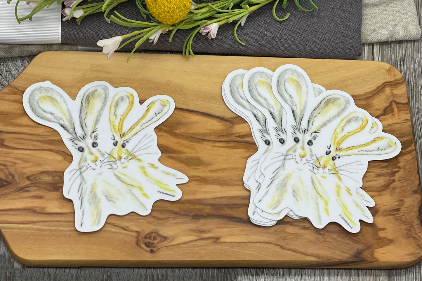 Bunny Love Sticker. Childrens Sticker. Boy sticker. Rabbit.Valentines. birthday.