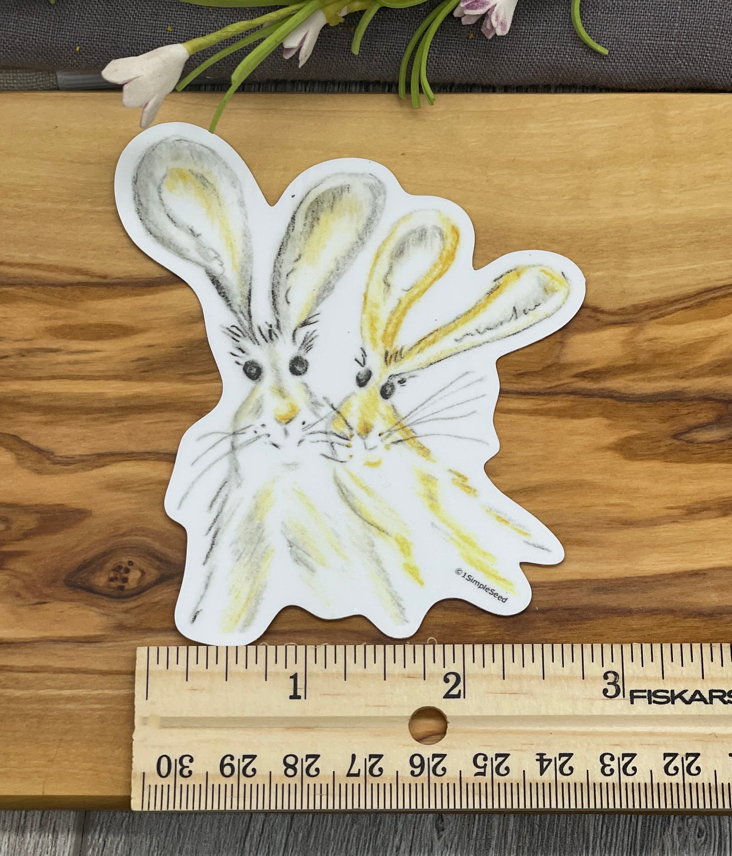 sticker. bunny love. rabbit. children. valentines. birthday. animal lover.