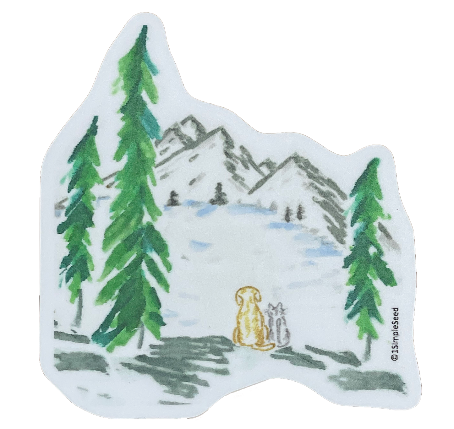 Dog Cat Adventure Sticker