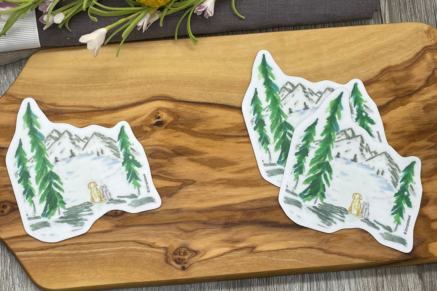 sticker. dog lover. cat lover. adventure. mountains. Water bottle. camping. laptop. retirement. childrents
