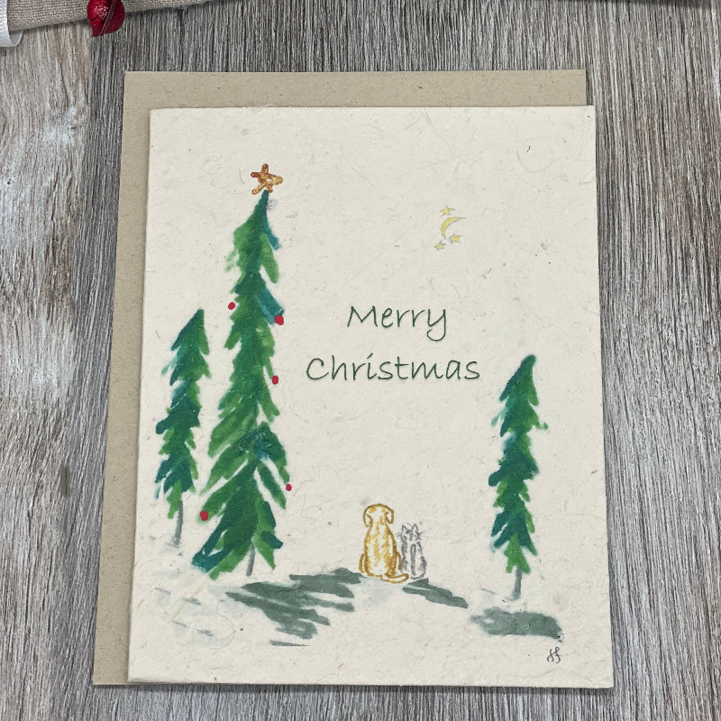 Happy Holidays. Merry Christmas. Bulk cards. dog cat lover. animals Plantable card. Wildflower seed paper. nature lover. Lotka paper