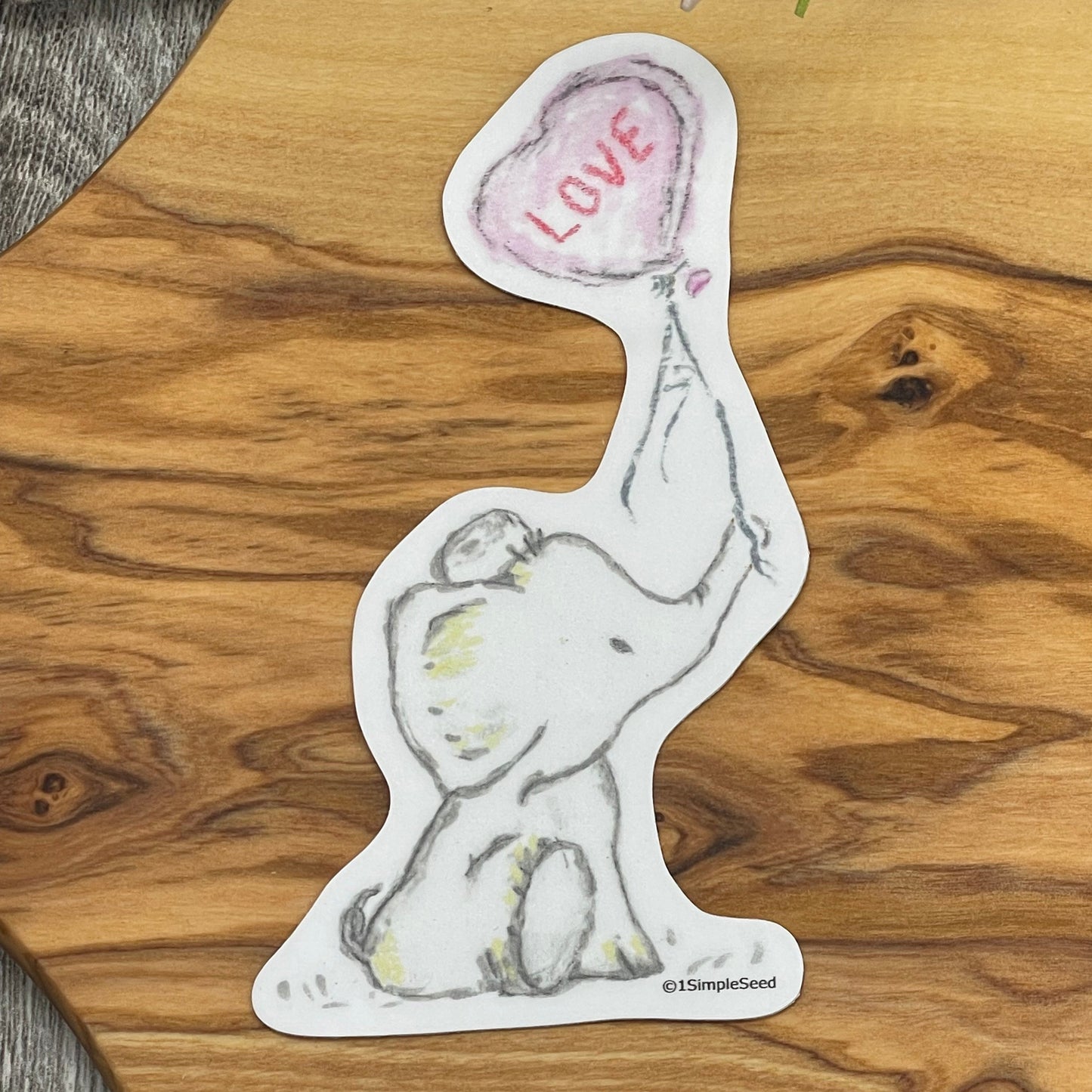Elephant Love. Birthday. Valentines. Anniversary. Friendship Elephant. childrens. Sticker