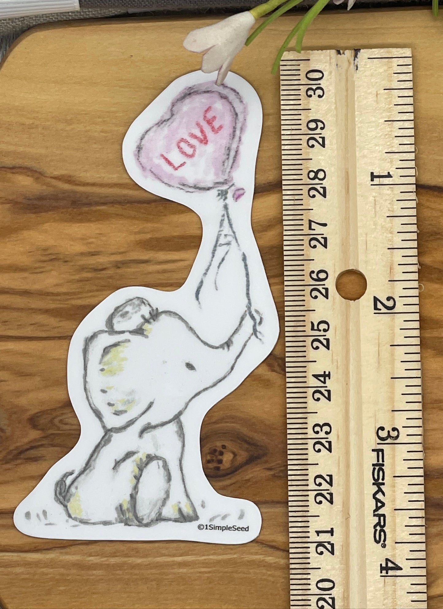Elephant Love. Birthday. Valentines. Anniversary. Friendship Elephant. childrens. Sticker