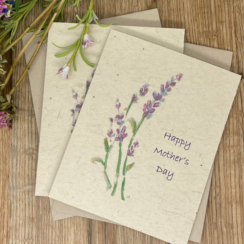 Mothers day card. plantable seed paper. wildflower seed paper. Hand drawn watercolor.