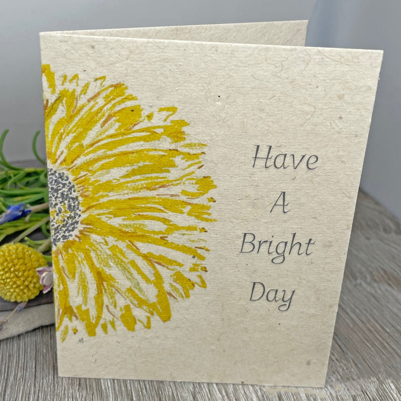 Wildflower Seed Paper. Plantable Card. Encouragement. Wildflower seed paper. Sunflower. Watercolor hand-drawn