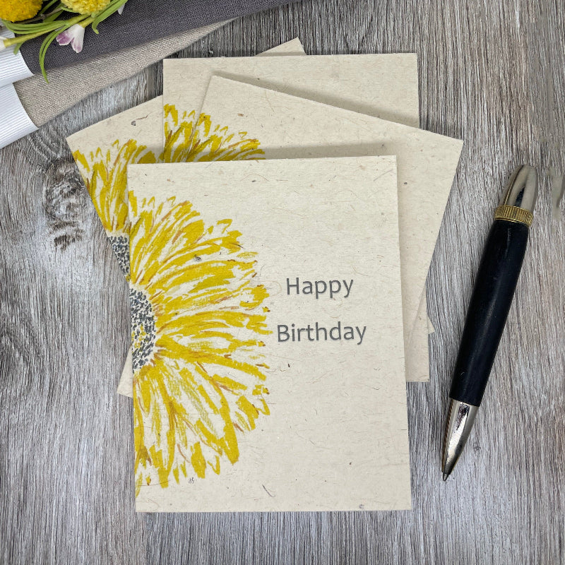 Birthday | Plantable Card | Half Sunflower