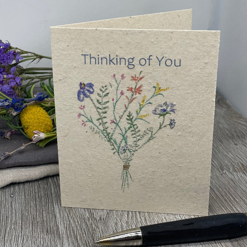 sympathy card. grief. funeral. wildflowers. thinking of you. plantable card. wildflower seed paper.