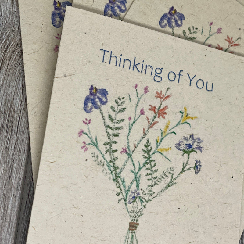 sympathy card. grief. funeral. wildflowers. thinking of you. plantable card. wildflower seed paper.