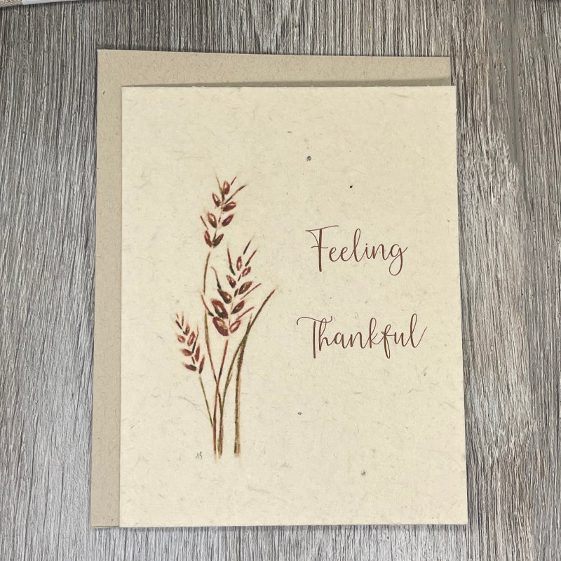 Wheat. Fall Card. Thanksgiving Card. Plantable seed paper. Plantable Card