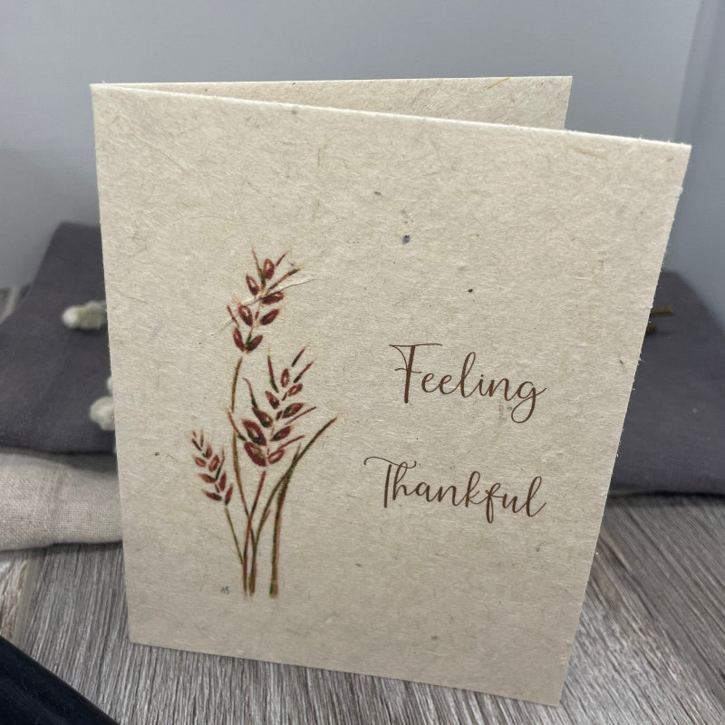 Thanksgiving Card. Thankful Card. Feeling Thankful. Wheat . Fall Card.