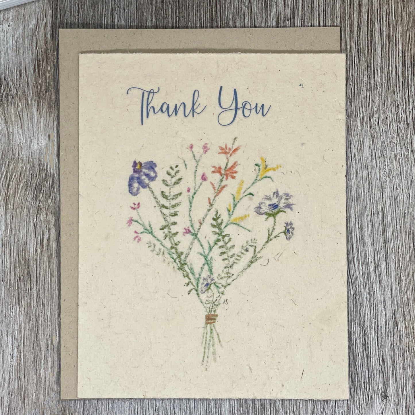 Thank You | Plantable Card | Hand Drawn | Wildflower Seed Paper | Wildflower Bunch