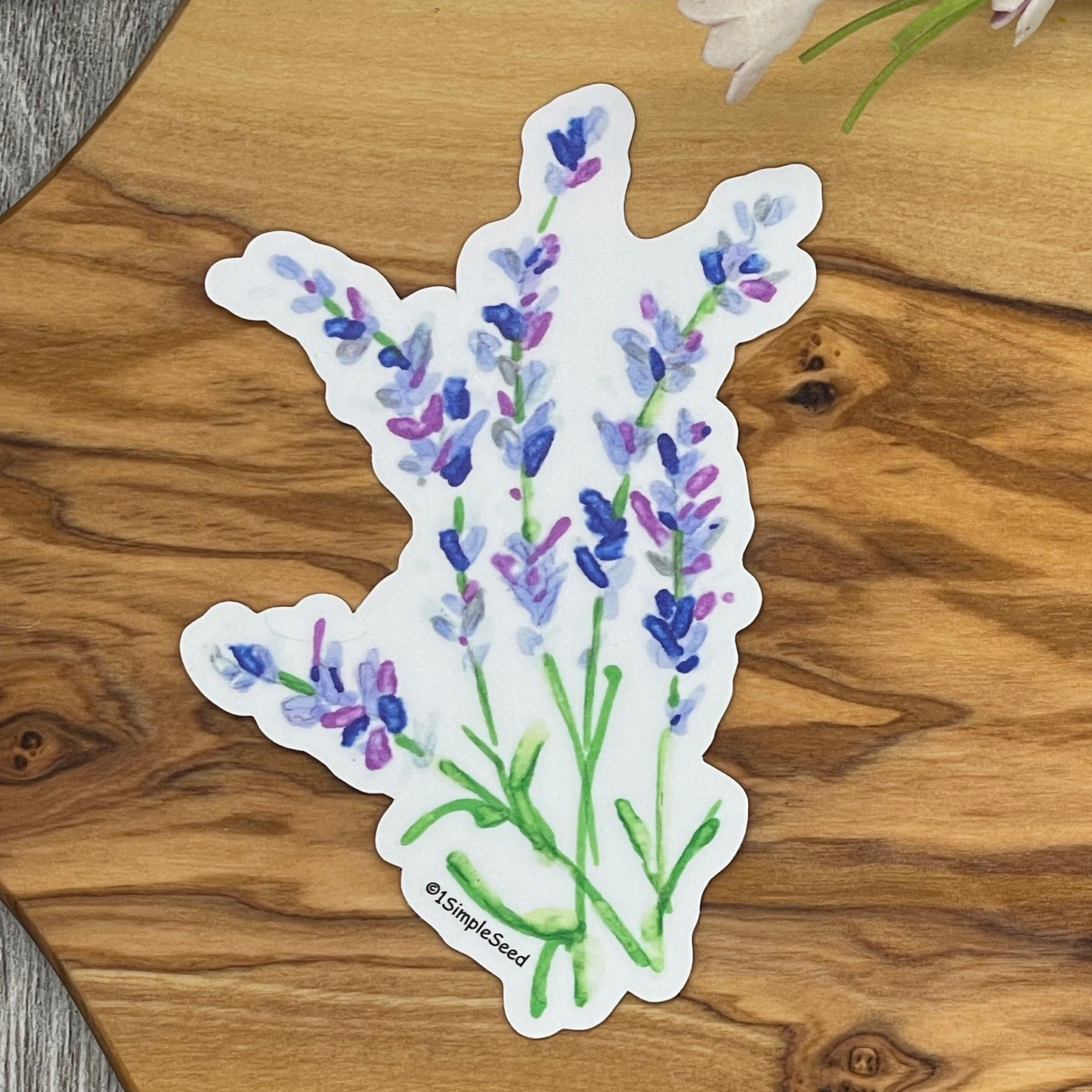 lavender sticker. floral. gift. birthday. anniversary.