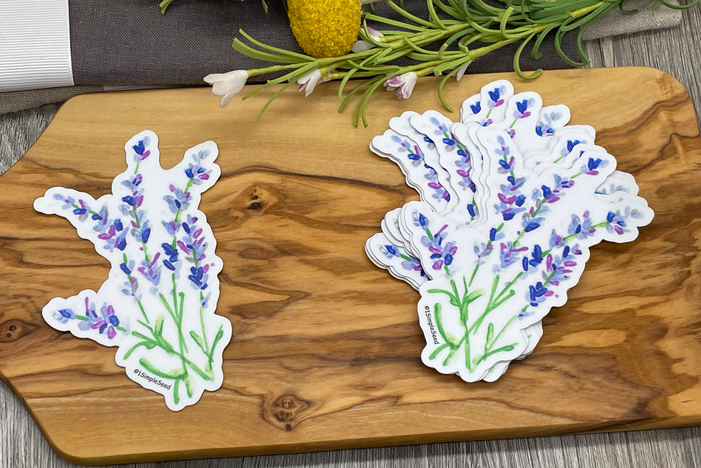 lavender sticker. floral. gift. birthday. anniversary.