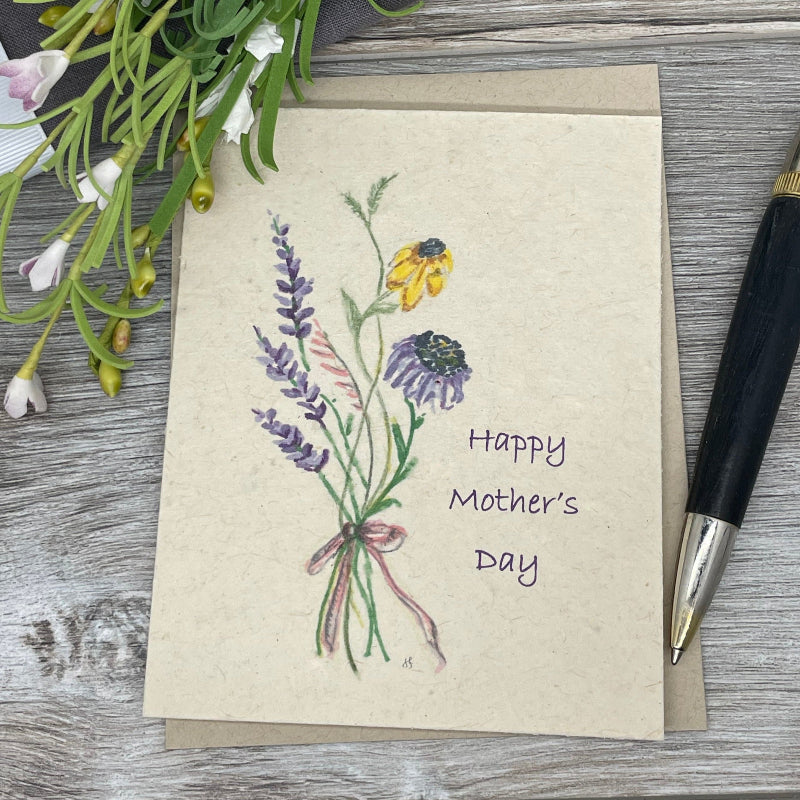 mothers day. plantable card. floral. wildflower seed paper.