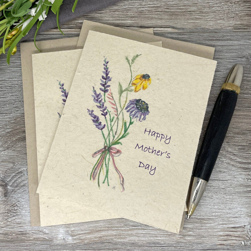 mothers day card. plantable wildflower seed paper. floral