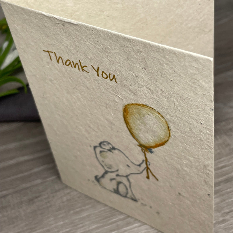 Handmade card with 'Thank you' text elephant. baby shower. baby shower. childrens