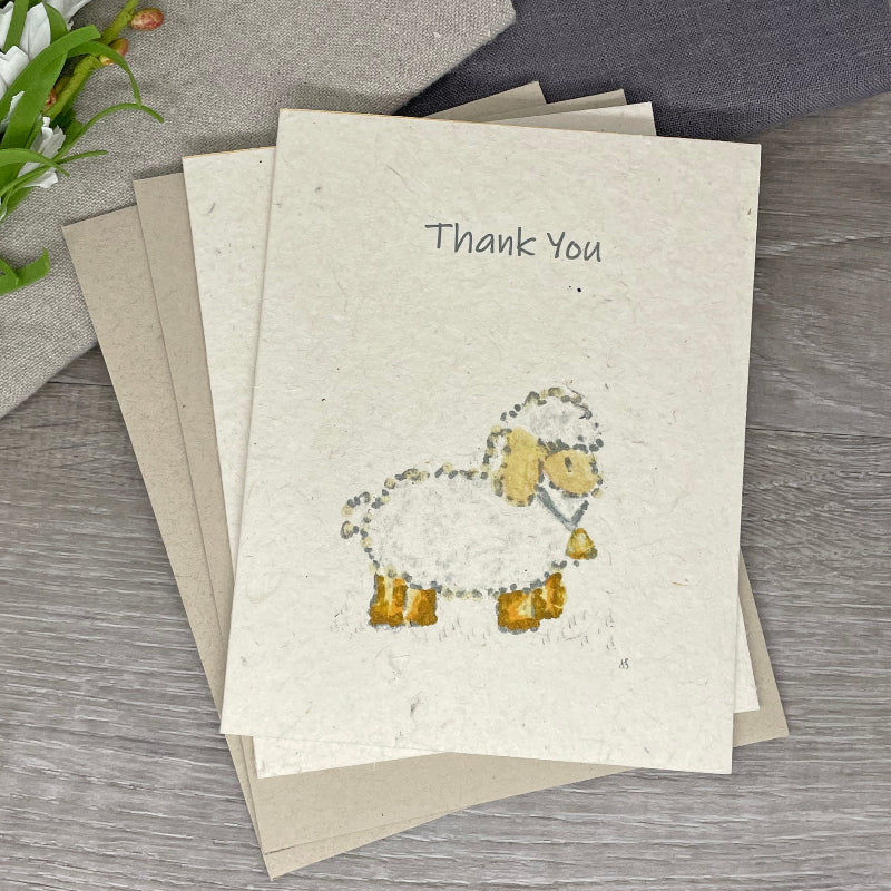 Baby Shower Card. baby shower gift. Plantable Seed Paper. Thank you. Wildflower seed paper. lamb. wildflowers.