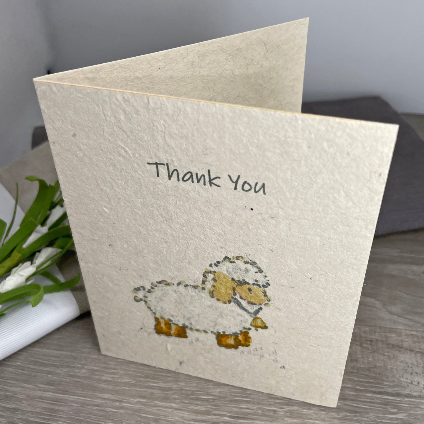 Baby Shower Card. baby shower gift. Plantable Seed Paper. Thank you. Wildflower seed paper. lamb. wildflowers.