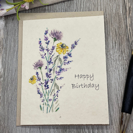 Birthday. Plantable Cards. Coneflower. Lavender. Purple perennials. Wildflower seed paper. floral. boho. rustic. lotka paper.