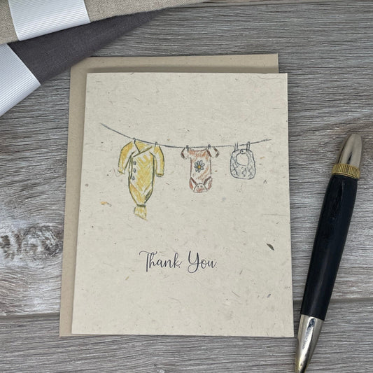 Baby Shower Card. baby shower gift. Plantable Seed Paper. Thank you. Wildflower seed paper. lamb. wildflowers.