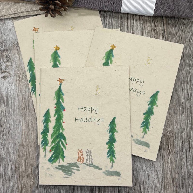holiday. christmas. plantable card. bulk cards. card sets. cat. animal lover.  greeting card.