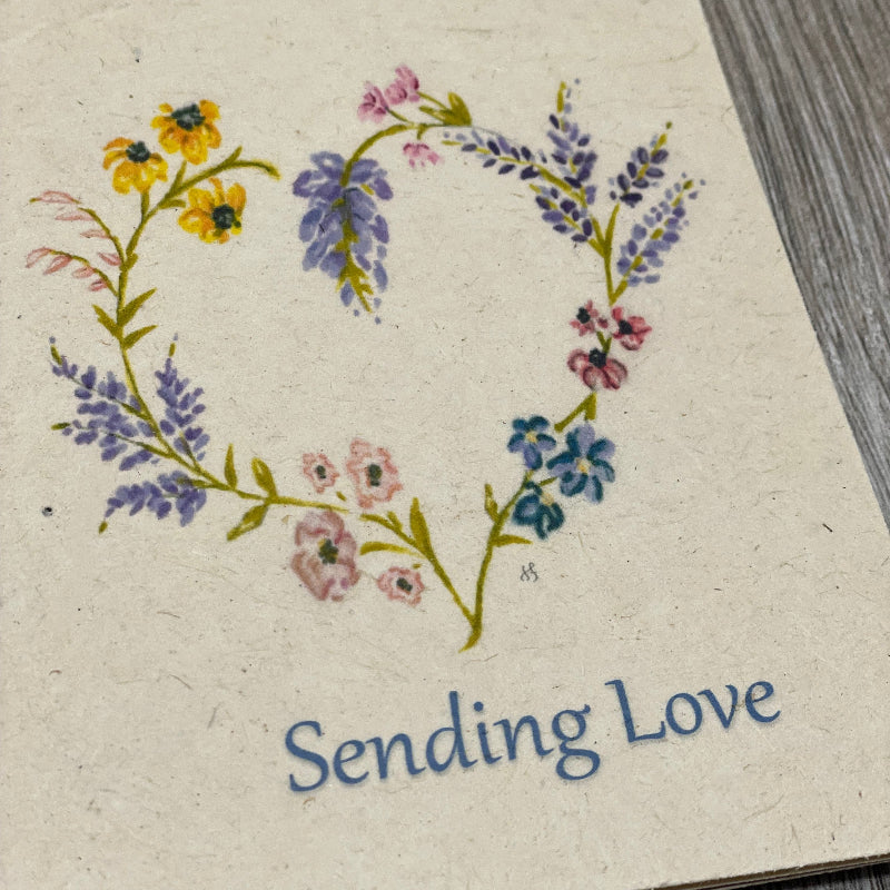 Wildflower Seed Paper. Plantable Cards. Wildflower Heart. Sending Love. Friendship card. grief card. sympathy card. Love card. romance. Plantable paper.