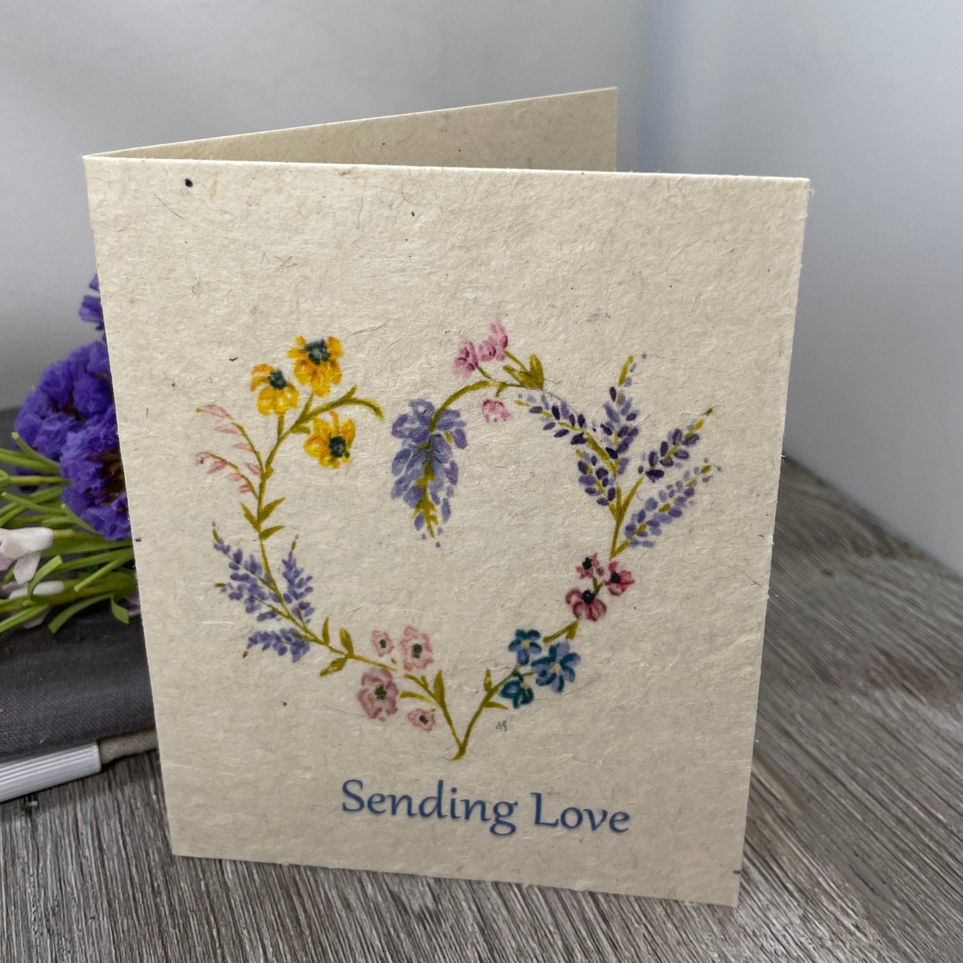 Plantable Seed paper Card.  Wildflower Seed Paper. Friendship card.  Love. Valentines. Sympathy. get well.