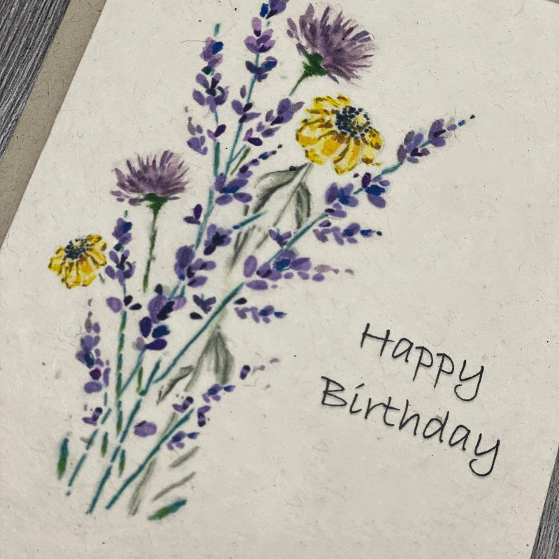Birthday. Plantable Cards. Coneflower. Lavender. Purple perennials. Wildflower seed paper. floral. boho. rustic. lotka paper.