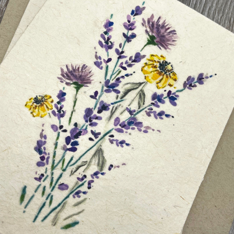 purple lavender. Plantable Card. Wildflower Seed paper. 1 Simple Seed.  All occasion. bulk cards. gift. Floral. Any Occasion. boho. rustic. anniversary. 
