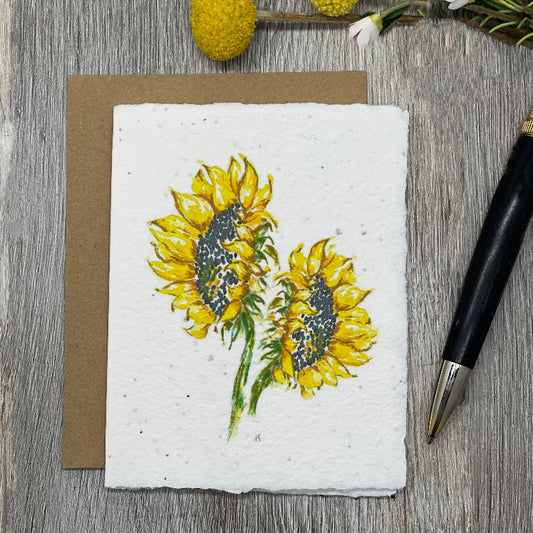 All Occasion Plantable Card | 2 Sunflowers