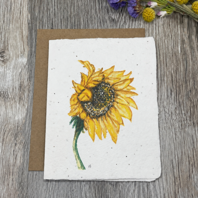 Fall Sunflower. Plantable Cards. Greeting card. Wildflower seed paper. Seed Paper thats plantable.