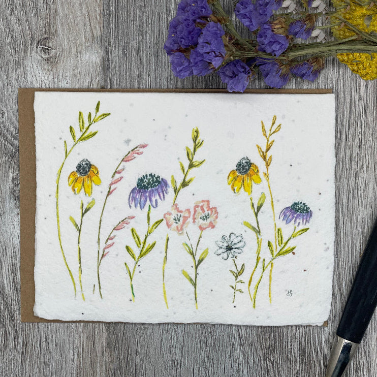 Plantable Paper. Wildflowers. Any occasion card. Gift. Anniversary. Seed Paper. Birthday.