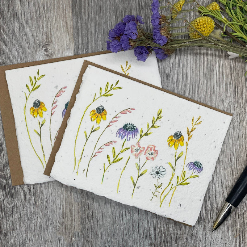 1 Simple Seed.  Wildflower Seed Paper  Plantable Paper. Seed Paper. gift card. Anniversary.  Watercolors
