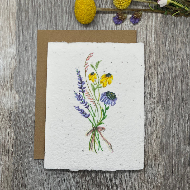 Wildflower Seed Paper Cards. Plantable Cards. Bridal Shower. Wedding. Baby shower. BLANK CARD> 
