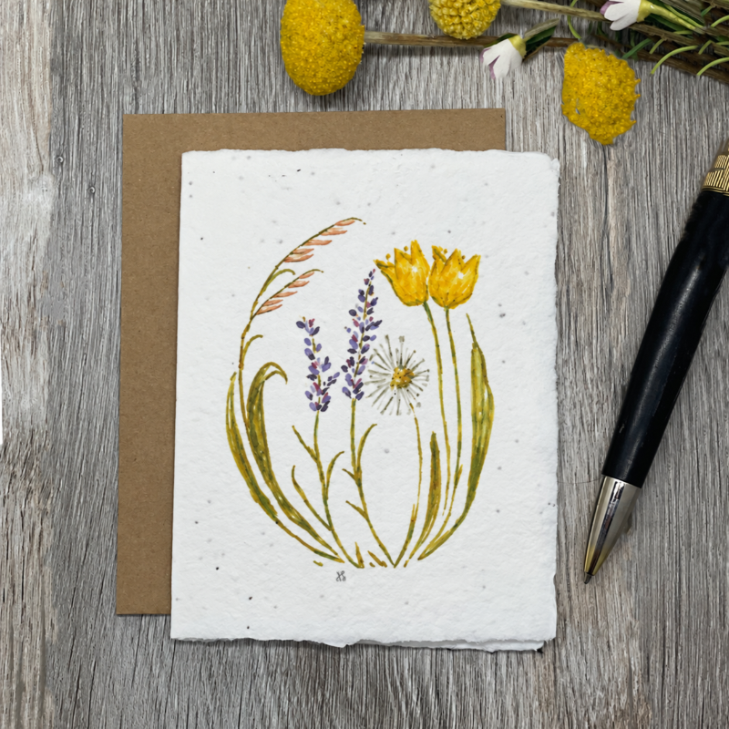 All Occasion Plantable Card | Floral Cameo