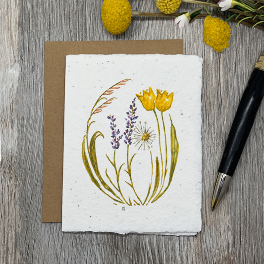 All Occasion Plantable Card | Floral Cameo