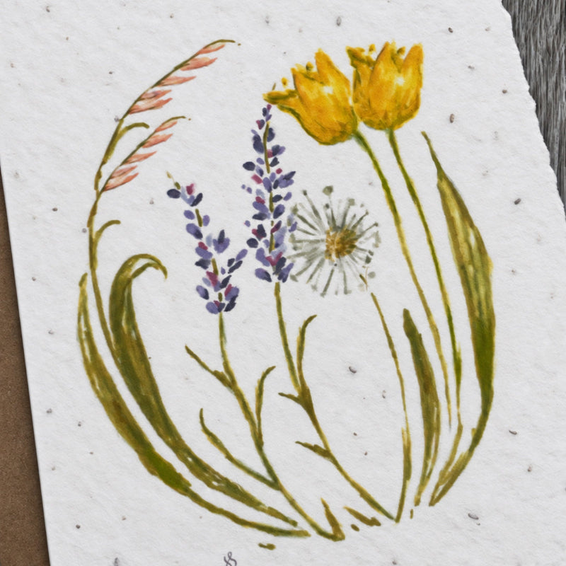 All Occasion Plantable Card | Floral Cameo
