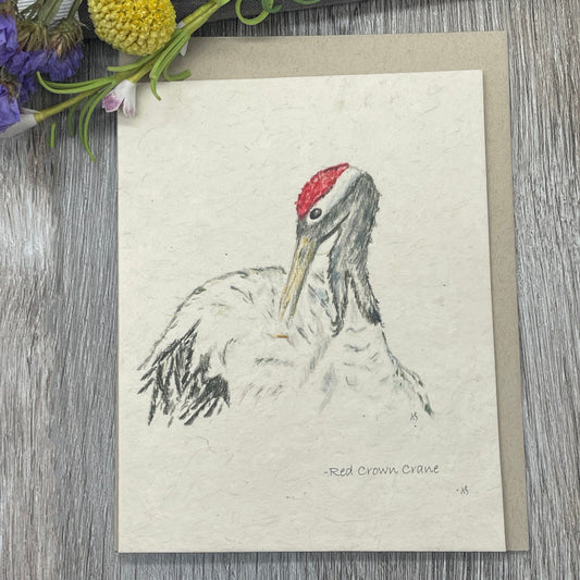 birds. crane. plantable paper. wildflower seed paper. 1 simple seed.