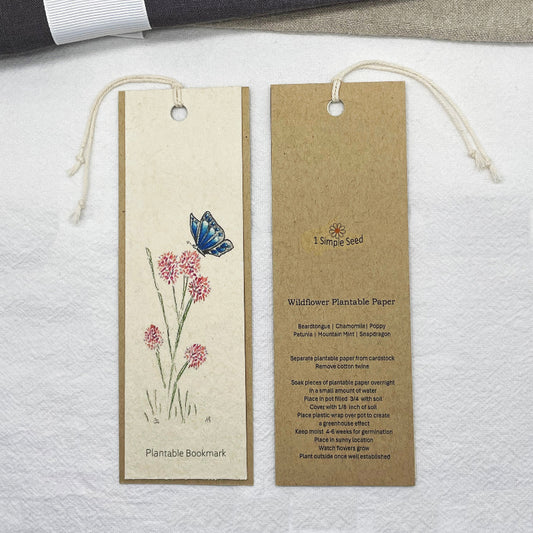 Plantable Seed paper. wildflower seed paper. butterfly. bookmark