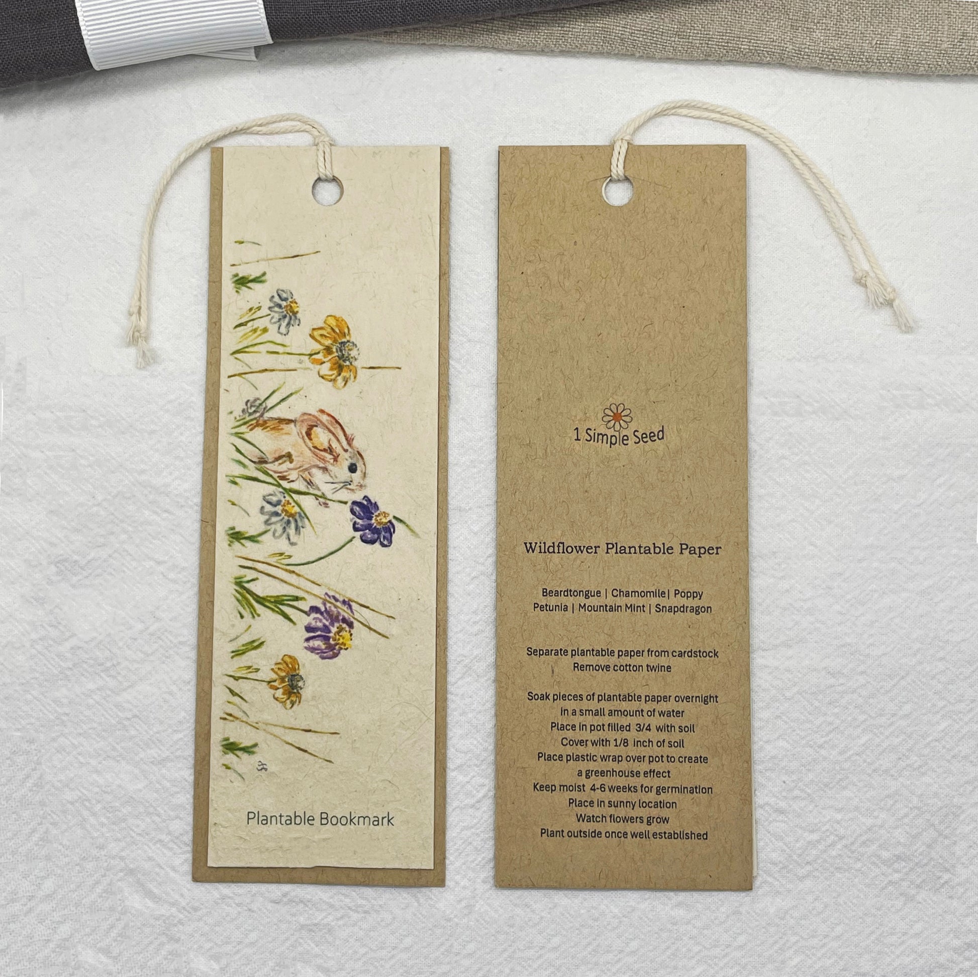 rabbit. plantable paper. wildflower seed paper. 