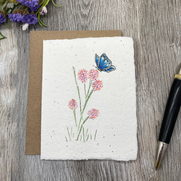 Blue Butterfly  plantable cards wlidflower seeds