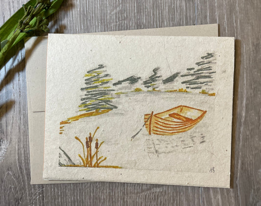 Boat  | Plantable Card | Hand Drawn | Wildflower Seed Paper