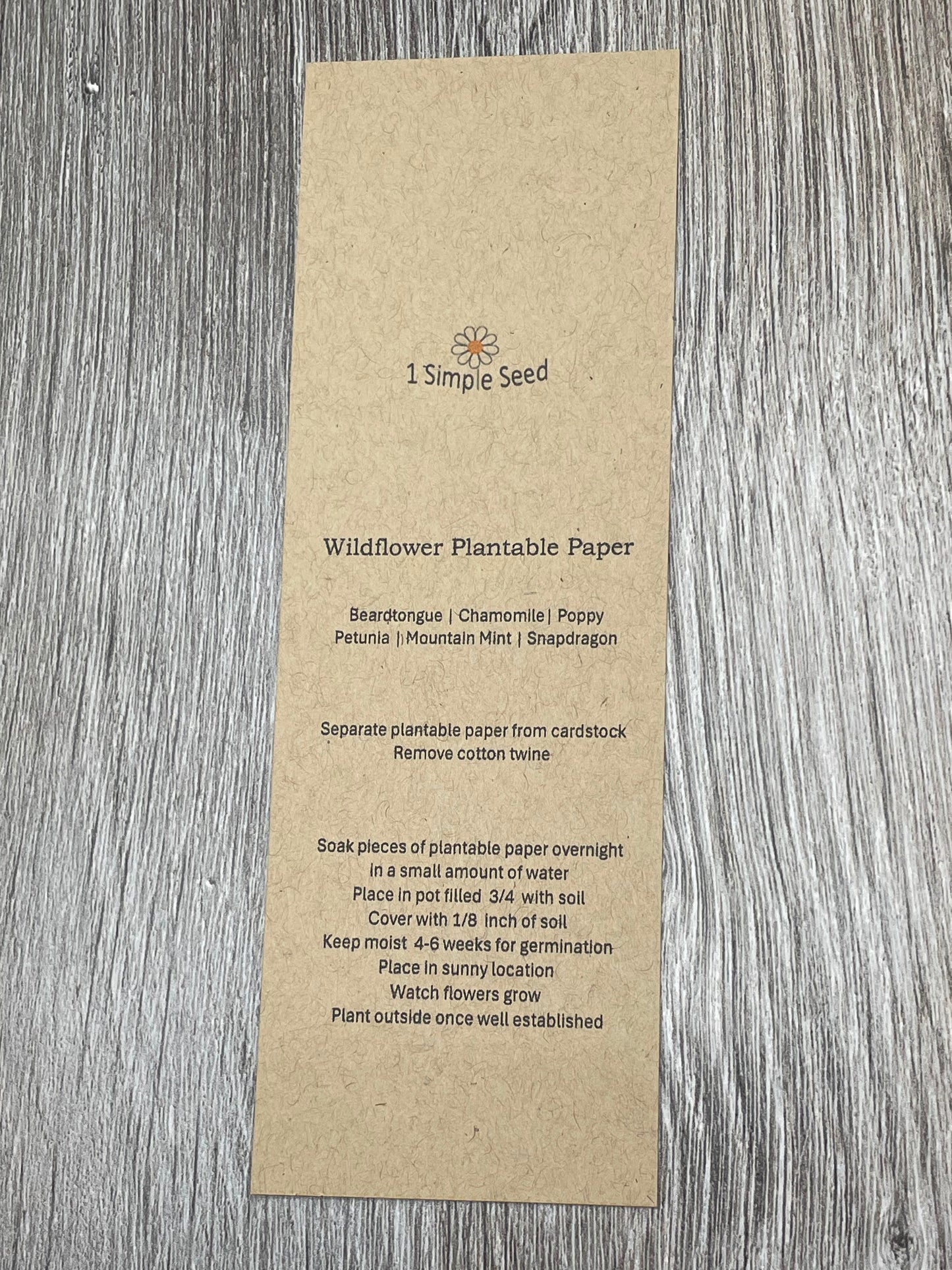 plantable paper. bookmarks.