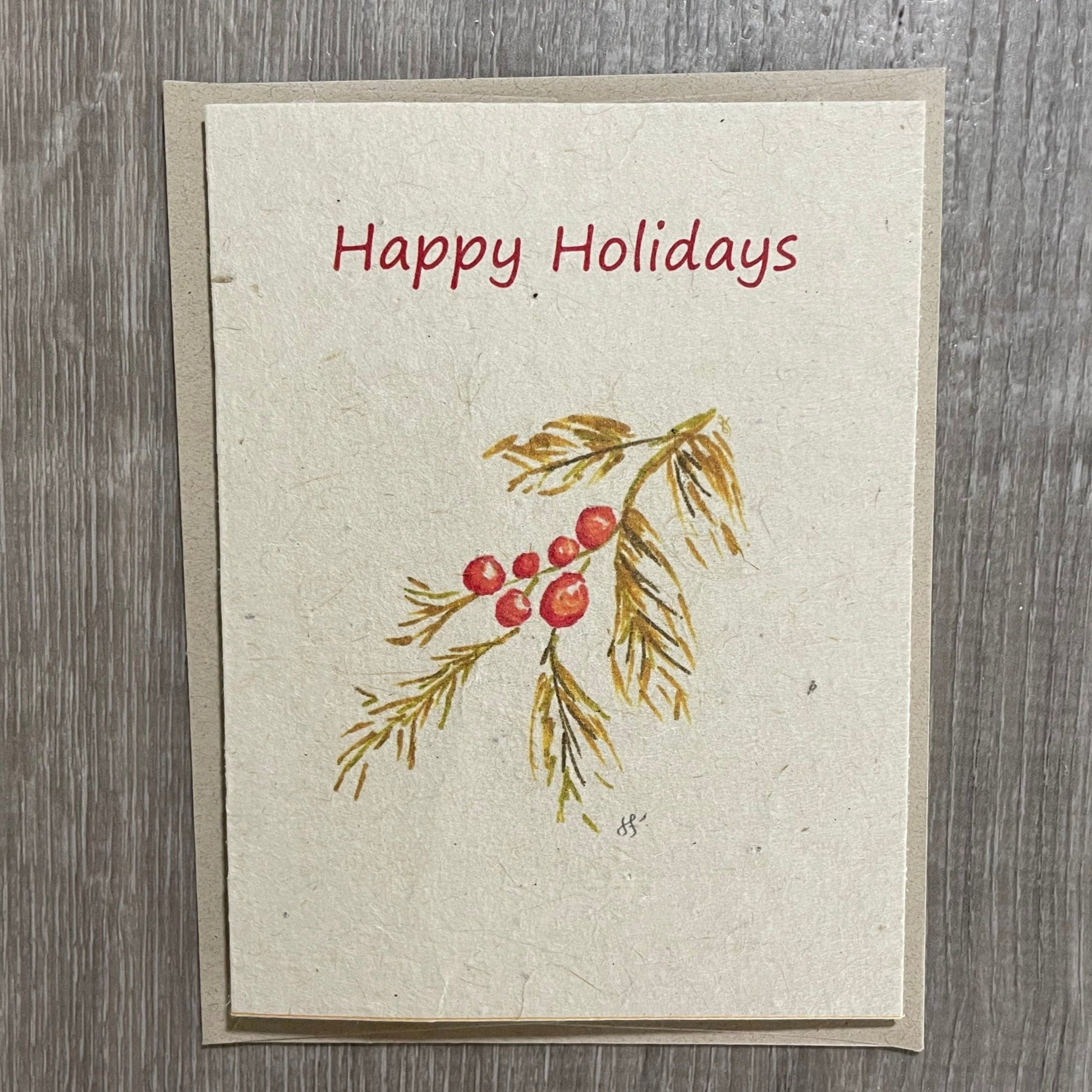 flower seed christmas cards Holiday | Christmas | Plantable Card | Wildflower Seed Paper | Hand Drawn