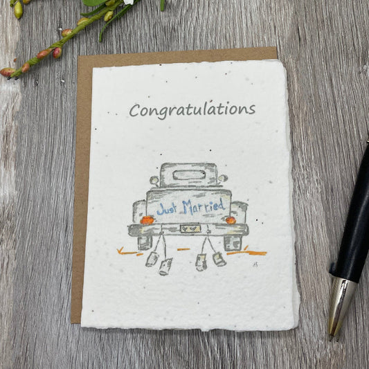 Congratulations Wedding Card. Plantable Seed Paper. plantable Card. Rustic. farmhouse wedding. Wedding gift.